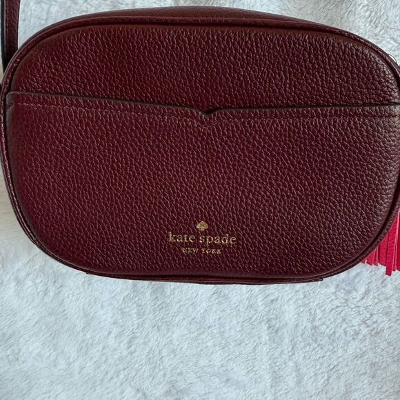 Kate Spade Kourtney Pink & Burgundy Chevron Crossbody Bag - Picture 8 of 10